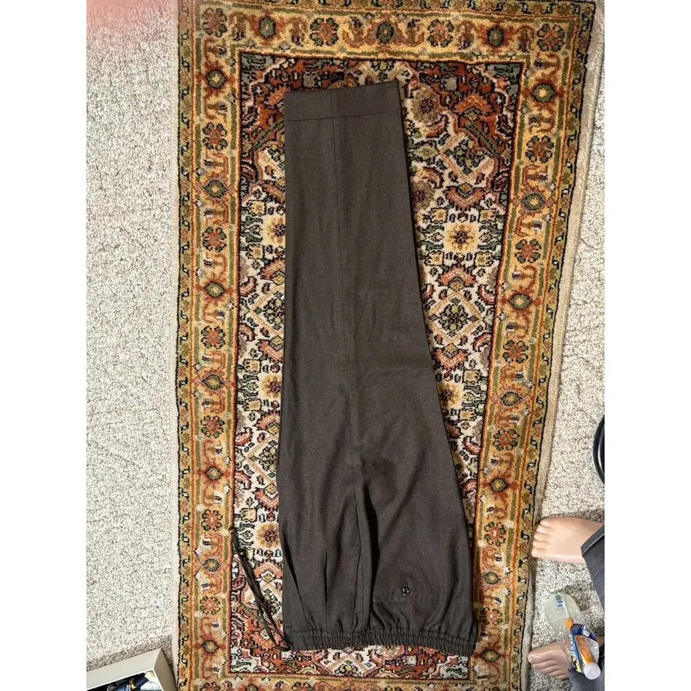Rubinacci Napoli Pleated Brown Flannel Wool Trousers Drawstring 36x30 56IT